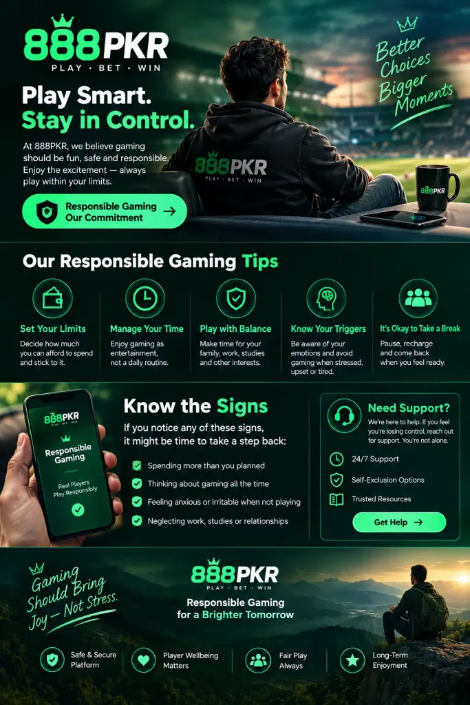 888PKR responsible gaming practices and safer betting guidance